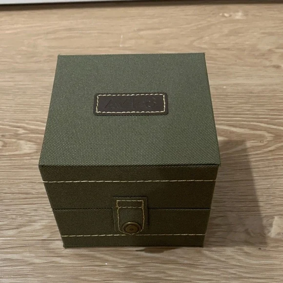 Dual Time Black and Brown Leather Men's Watch - Picture 3 of 4